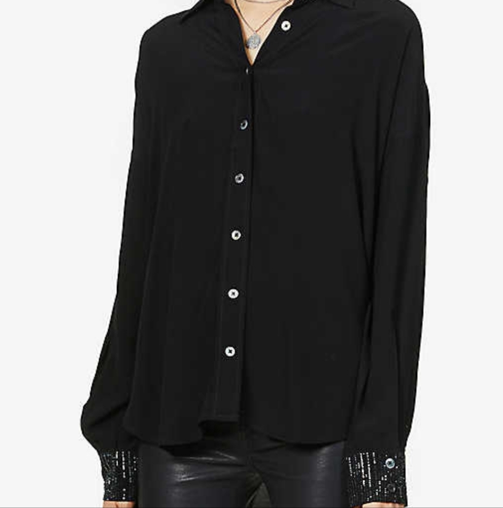 Tamara Rhinestones cuff shirt